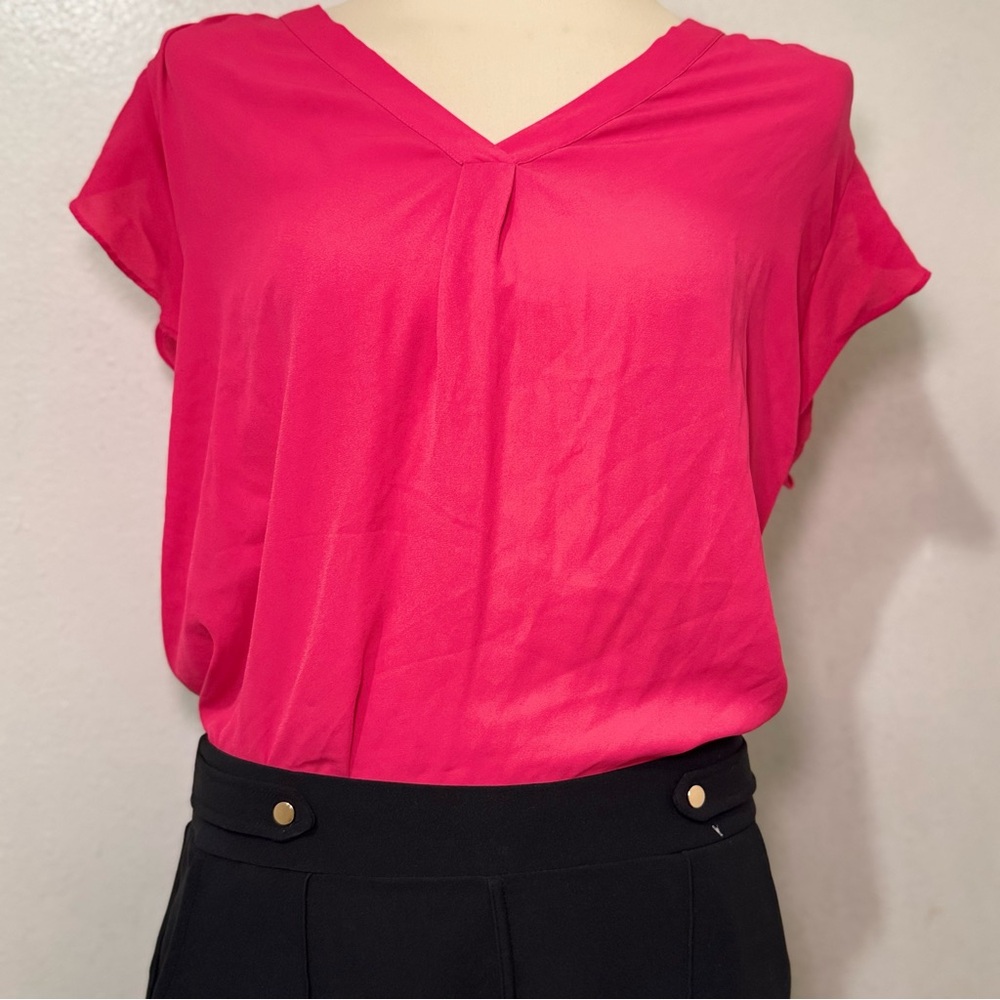 Chaus Vibrant Hot Pink Blouse